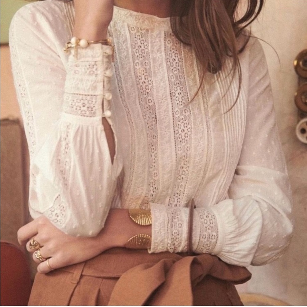 NWOT Sezane lace blouse - Ecru